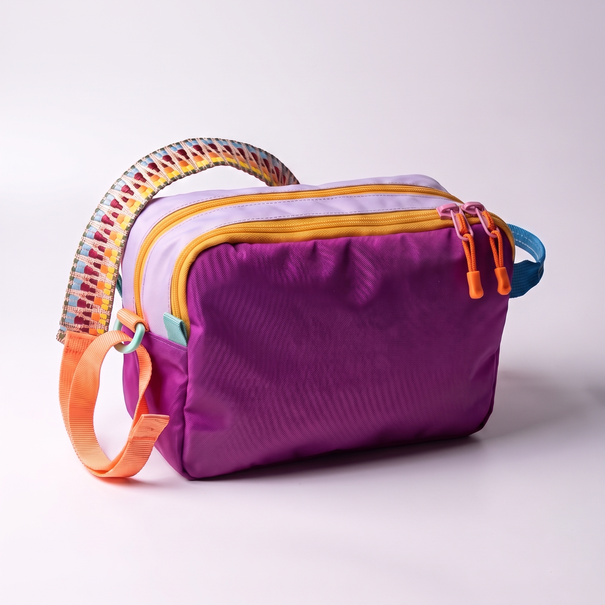 Back of The Analog Bag in Purple and Orange